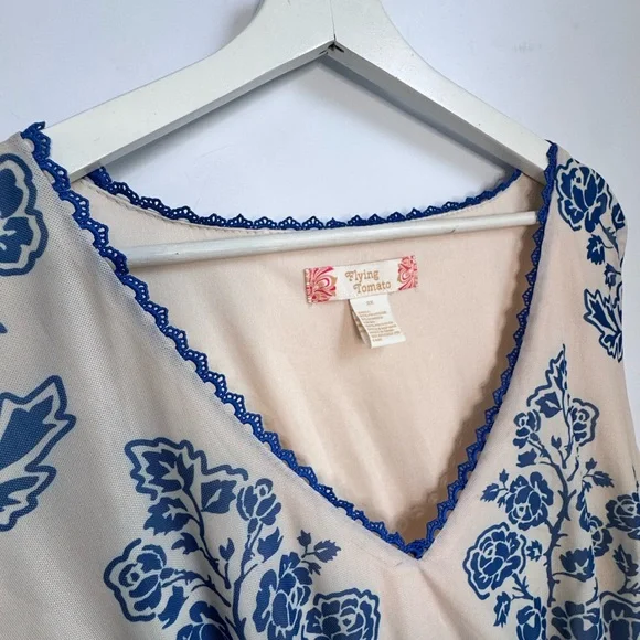 Flying Tomato Rose Print Sleeveless Maxi Dress Size 2X - Picture 4 of 7